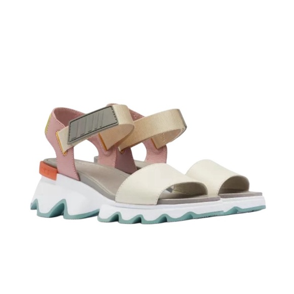 SOREL KINETIC Impact Y-Strap High Sandal Cream/Pink. Functional and Stylish! Sz9 - Picture 1 of 8